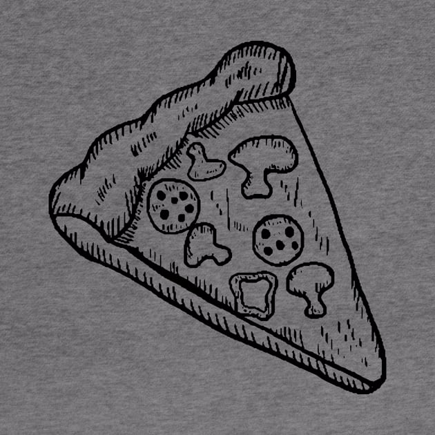 Detailed Pizza Sketch Black by InkyArt